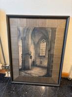 Schilderij, Ets, Sint Bavo Haarlem, Jan Visser, Ophalen