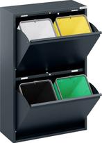 Prullenbak 4 vakken–Afvalem 60 Lt-62x25x93cm-Wit-Zwart-Grıjs, Huis en Inrichting, Woonaccessoires | Prullenbakken, Ophalen, Nieuw