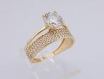 Prachtige 14 karaat Gouden Dames Ring Damesring M16.5, Jw, Verzenden, Nieuw, Kleiner dan 17