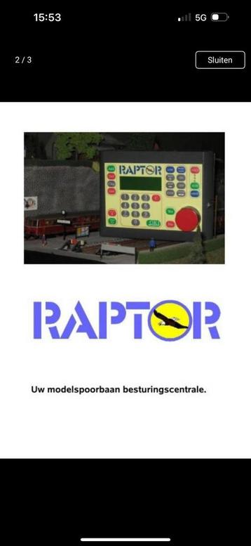 Raptor digitale besturing beschikbaar voor biedingen