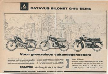 Retro reclame 1959 Batavus Bilonet G50 brommer serie beschikbaar voor biedingen
