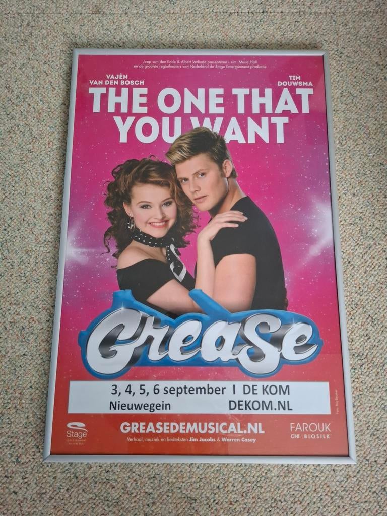 Grease Musical Poster Ingelijst, Ophalen, Rechthoekig Staand, Met lijst, Zo goed als nieuw