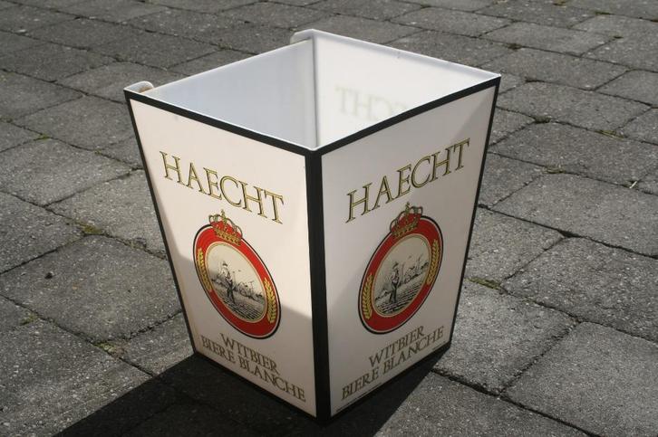 Reclame haecht witbier (1991) voor in een lantaarn, Verzamelen, Biermerken, Zo goed als nieuw, Reclamebord, Plaat of Schild, Overige merken