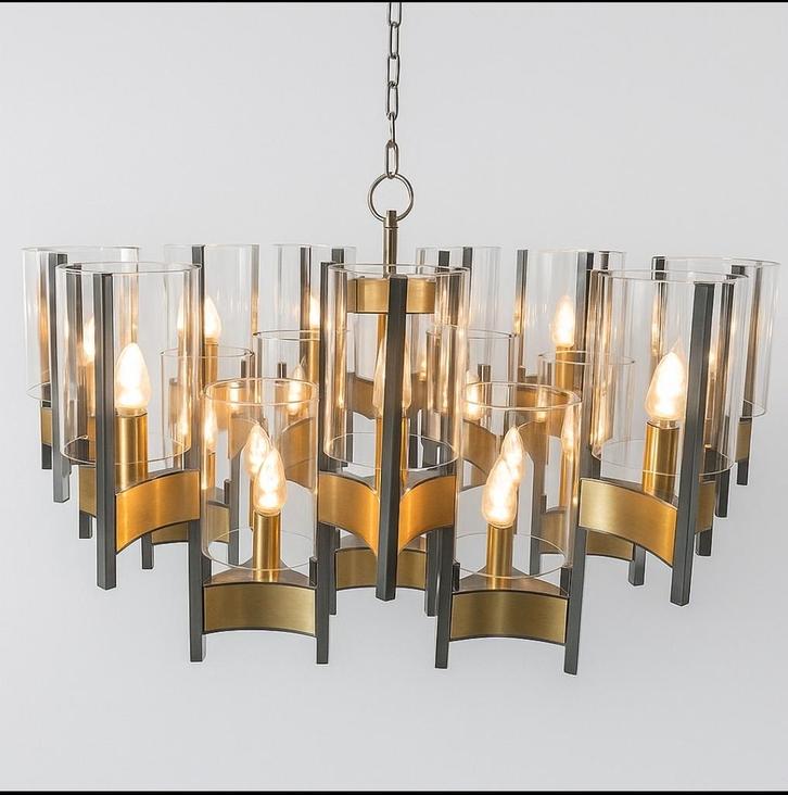 Retro vintage  italiaanse design hanglamp kroonluchter, Antiek en Kunst, Kunst | Designobjecten, Ophalen