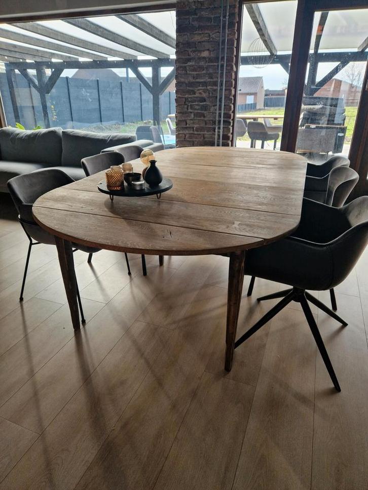 Antieke eiken eettafel 2.401.20, Huis en Inrichting, Tafels | Eettafels, Gebruikt, 100 tot 150 cm, 200 cm of meer, Vijf personen of meer