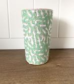 Mooie Des pots vaas / bloempot groen - wit, Tuin en Terras, Rond, Ophalen of Verzenden, Zo goed als nieuw, Minder dan 25 cm