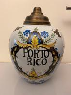 Antieke Port Rico tabakspot met koperen originele deksel, Antiek en Kunst, Antiek | Keramiek en Aardewerk, Ophalen of Verzenden