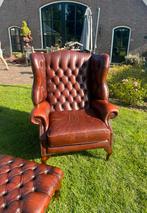 Bruine Chesterfield Fauteuil, Huis en Inrichting, Fauteuils, Ophalen of Verzenden, Gebruikt, Leer, 75 tot 100 cm