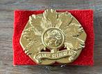 Oranje Gelderland, embleem & kraagspiegel, Ophalen of Verzenden, Landmacht, Nederland, Embleem of Badge