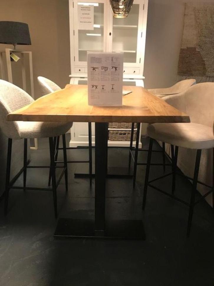 Zondag 24.08 open Bartafel Acacia – 140 cm – Boomstam – €679, Huis en Inrichting, Tafels | Statafels, Nieuw, Ophalen of Verzenden
