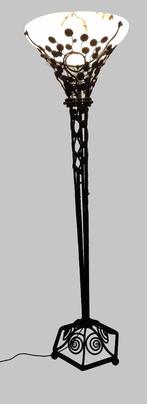 Art deco - Staande schemerlamp met albasten kap Hoogte 180cm, Ophalen