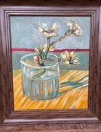Schilderij Amandelbloesem in glas  van Gogh (nageschilderd), Ophalen of Verzenden
