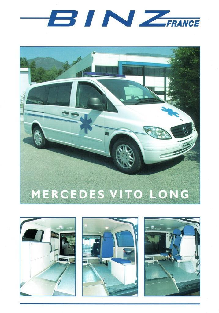 Folder Binz - Mercedes-Benz Vito Long Ambulance (ca.2006), Boeken, Auto's | Folders en Tijdschriften, Gelezen, Mercedes, Verzenden