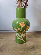 Vaas Xenos (evt inclusief droogbloemen), Huis en Inrichting, Ophalen, Minder dan 50 cm, Groen, Glas