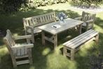 Parkbank houten tuinbank terras ronde zitting robuust, Tuin en Terras, Ophalen of Verzenden, Nieuw