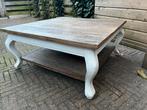 Houten Salontafel met Onderblad Riviera Maison, Gebruikt, Minder dan 50 cm, Eikenhout, Vierkant