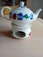 Boerenbond theepot met theelicht, melkkannetje en suikerpot, Ophalen of Verzenden, Zo goed als nieuw, Boerenbont