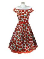 Hell bunny vixen gebloemde swingdress maat XS/S, Verzenden, Nieuw, Maat 34 (XS) of kleiner, Blauw