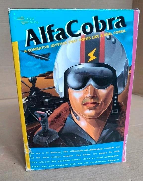 Vintage joystick AlfaCobra van Alfa Data in originele doos, Computers en Software, Joysticks, Gebruikt, Ophalen of Verzenden