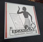 ingelijste Franse art deco advertentie Scandale lingerie, Ophalen of Verzenden, Zo goed als nieuw, Reclamebord