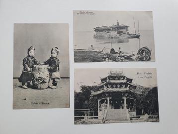 3 oude ansichtkaarten China ongelopen ( Franstalig )  beschikbaar voor biedingen