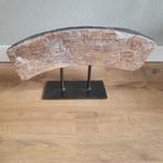 Houten decoratie op metalen voet, Ophalen of Verzenden, Gebruikt