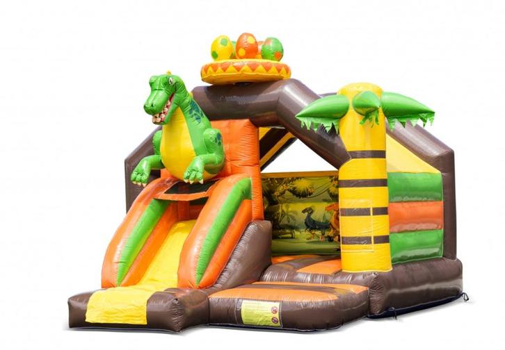 Te koop Springkussen Slide combo Dino, Hobby en Vrije tijd, Feestartikelen | Verhuur, Nieuw, Overige, Ophalen