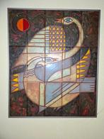 Griekse Keramiek Tegel Tableau in Chroom Lijst, Antiek en Kunst, Ophalen