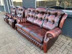 Springvale Chesterfield 3+1+1 bankstel  GRATIS BEZORGD, Ophalen of Verzenden, Gebruikt, 75 tot 100 cm, Leer