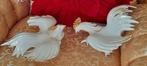 Bladgoud capodimonte porselein kip haan uniek dier, Dieren en Toebehoren, Vogels | Overige Vogels, Mannelijk