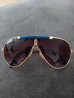 Vintage Pilotenbril Goud/Blauw, Overige merken, Gebruikt, Zonnebril, Overige kleuren