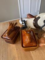 Brocante paté schalen, konijn en hert, Antiek en Kunst, Antiek | Keramiek en Aardewerk, Ophalen of Verzenden