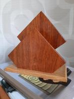 Vintage Mid Modern servethouder/ briefhouder teakhout, Antiek en Kunst, Ophalen of Verzenden