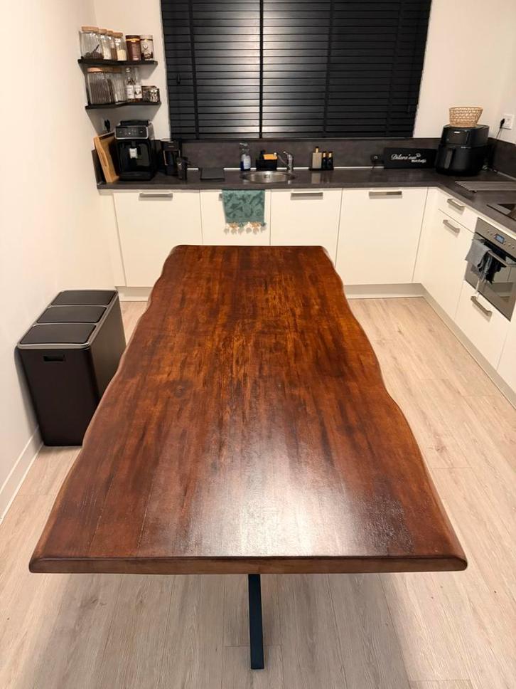 Massief Eiken Eettafel - 190x80cm, Huis en Inrichting, Tafels | Eettafels, Gebruikt, 50 tot 100 cm, 150 tot 200 cm, Vier personen