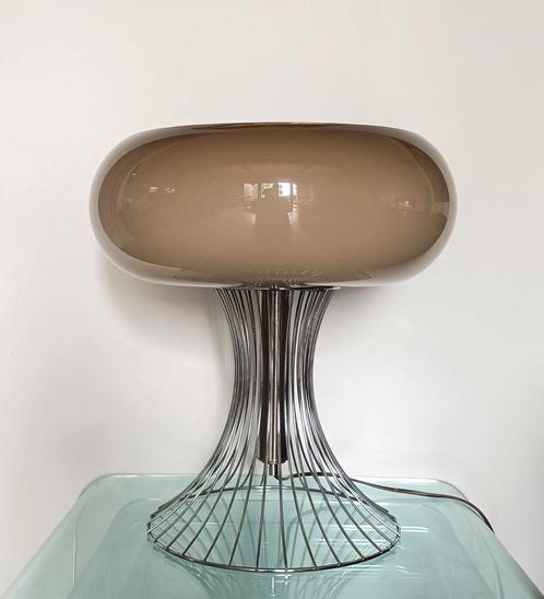 Vintage Space Age Tafellamp, Huis en Inrichting, Lampen | Tafellampen, Gebruikt, Minder dan 50 cm, Glas, Kunststof, Metaal, Ophalen