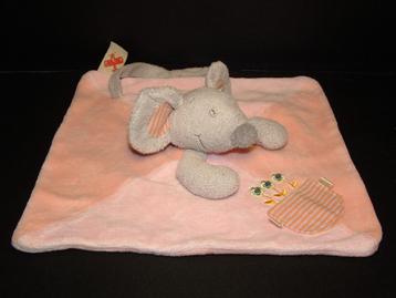 NICOTOY MUIS SPITSY KNUFFELDOEKJE VELOURS ROZE/ORANJE beschikbaar voor biedingen
