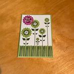 Mini kaartje groene bloemen, Ophalen of Verzenden