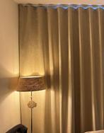 Wave gordijnen voor kamer 3 meter breed en 2,6 meter hoog, Wave, middensluitend, dubbelgevoerd, kwaliteitsstof, zandkleuren, 200 cm of meer