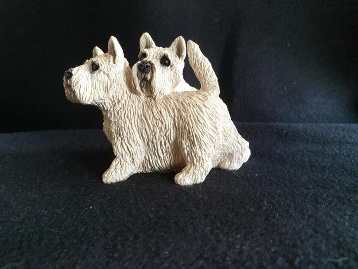 Beeldje van 2 Westies / West High White Terriërs, Verzamelen, Beelden en Beeldjes, Zo goed als nieuw, Dier, Ophalen of Verzenden