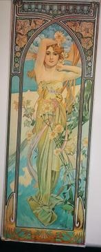 Alphonse Mucha. Grote poster. Dame. Art nouveau., Antiek en Kunst, Ophalen of Verzenden