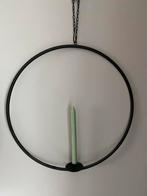 Zwarte ronde hangkandelaar, Huis en Inrichting, Woonaccessoires | Kandelaars en Kaarsen, Gebruikt, Zwart, Ophalen of Verzenden