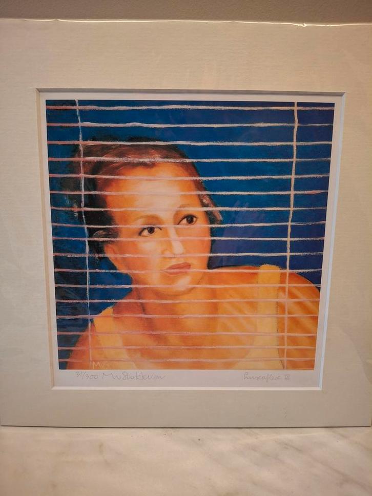 Kleurrijke zeefdruk 'Luxaflex III' van M. Stokkum, Antiek en Kunst, Kunst | Litho's en Zeefdrukken, Ophalen of Verzenden