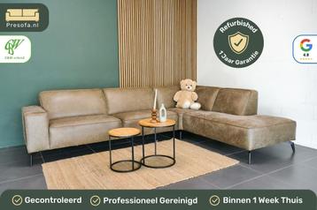 Refurbished Moderne Hoekbank Microvezel Bruin | Garantie beschikbaar voor biedingen
