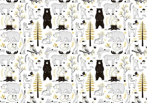 Bosdieren behang kinderkamer, dieren behang, Muurdeco4kids, Kinderen en Baby's, Kinderkamer | Inrichting en Decoratie, Nieuw, Wanddecoratie