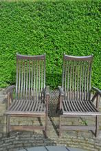 Tuinstoelen, hardhout, 2 stuks, Ophalen, Gebruikt, Hout