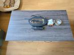 Salontafel donker blad, derest wit., Huis en Inrichting, Tafels | Salontafels, Ophalen, Gebruikt, 100 tot 150 cm, 50 tot 100 cm