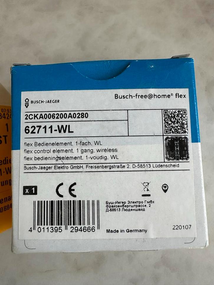 Busch-Jaeger Flex Bedienelement Draadloos, Doe-het-zelf en Verbouw, Elektra en Kabels, Nieuw, Overige typen, Ophalen of Verzenden