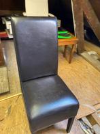 4 Leren Stoelen - Donkerbruin, Ophalen, Gebruikt, Bruin, Leer