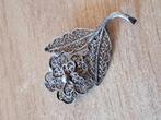 Zikveren filligree broche, bloem, Ophalen of Verzenden, Zo goed als nieuw, Zilver, Zilver