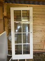 Opdek binnendeur met geslepen glas 83x201,5, Doe-het-zelf en Verbouw, Deuren en Horren, 80 tot 100 cm, Gebruikt, Vouwdeur, Glas
